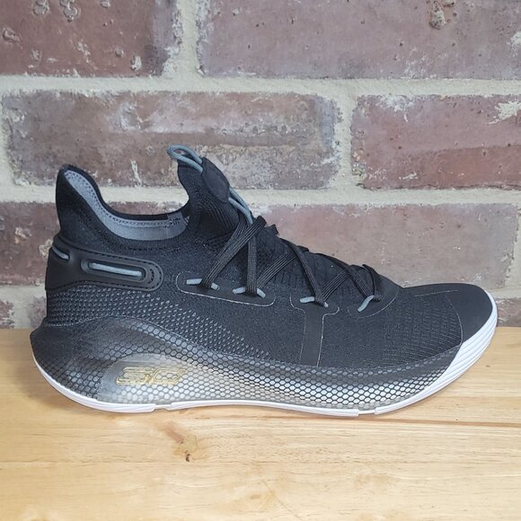 New Mens Under Armour Curry 6 Team Black Gold 3022893-008 Basketball Shoe Sz 12 - Picture 1 of 5